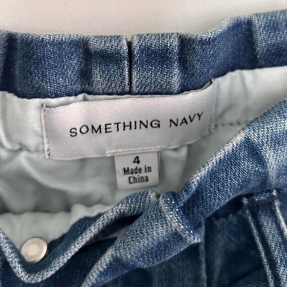 Something Navy boho slouchy June Tie Waist Denim Jeans Paperbag Jeans - Picture 6 of 7